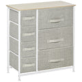 Cómoda com 7 Gavetas de Tecido Cómoda de Armazenamento Multifuncional para Dormitório Sala de Estar Corredor 63,5x30x71cm Cinza — foto 1