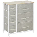 Cómoda com 7 Gavetas de Tecido Cómoda de Armazenamento Multifuncional para Dormitório Sala de Estar Corredor 63,5x30x71cm Cinza — foto 1