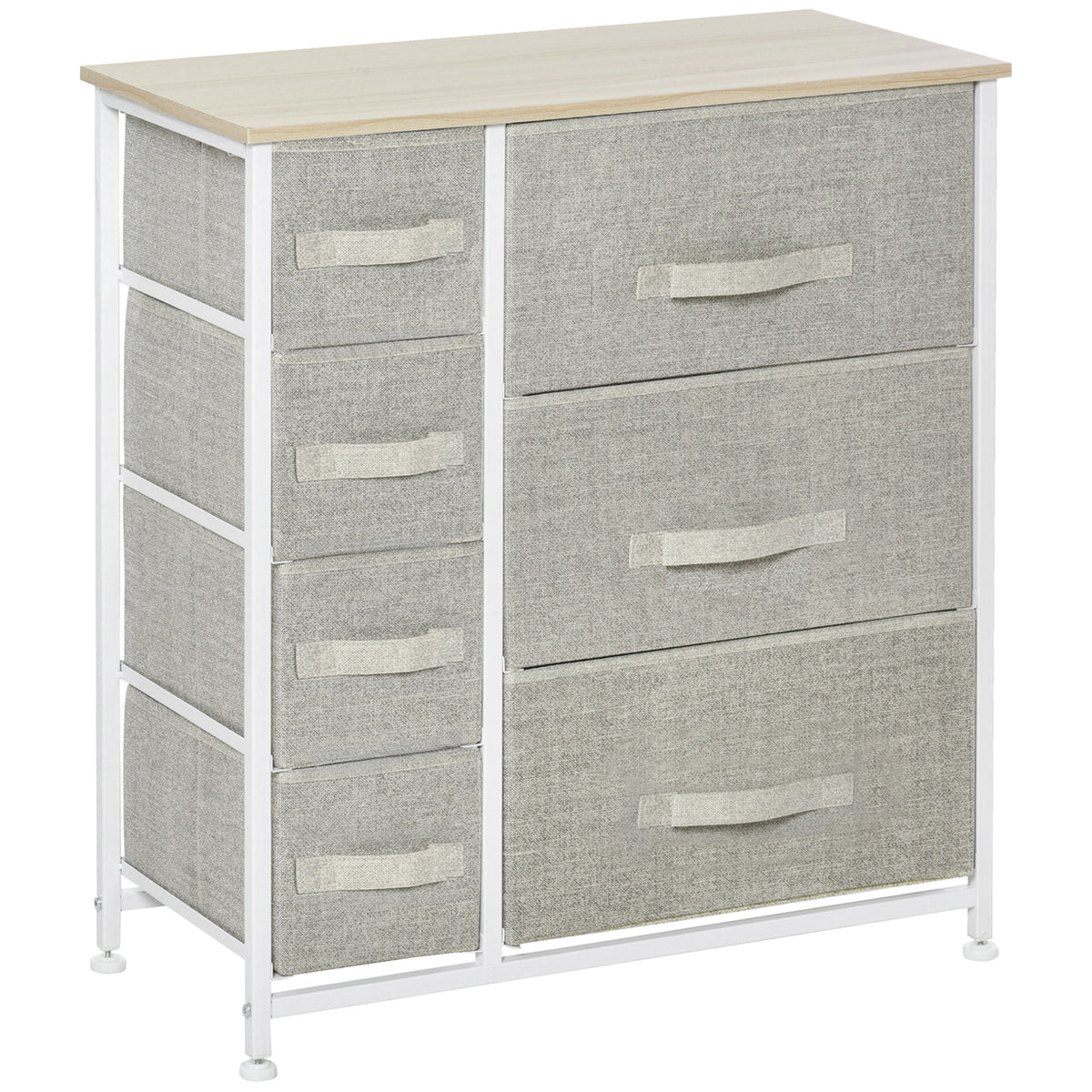 Cómoda com 7 Gavetas de Tecido Cómoda de Armazenamento Multifuncional para Dormitório Sala de Estar Corredor 63,5x30x71cm Cinza — foto 1