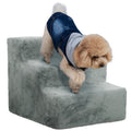 Escada para Animais de Estimação com 3 Degraus 2 em 1 com Capa Removível e Lavável Escada para Cães Gatos 35x46x35 cm Cinza — foto 1