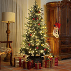 Árvore de Natal 180 cm Árvore de Natal Artificial com 350 Luzes LED 726 Ramos e Suporte de Aço Decoração de Natal para Sala de Estar Interior Ø114x180 cm Verde — foto 2