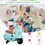 Mota elétrica para crianças com licença acima de 18 meses com faróis buzina e 4 rodas licenciadas 66,5x38x52 cm Verde — foto 4