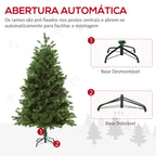 Árvore Artificial de Natal com Base Dobrável 696 Galhos PE Tridente e PVC Individual Árvore de Natal Decorativa Exterior Interior Ø90x180 Verde — foto 7