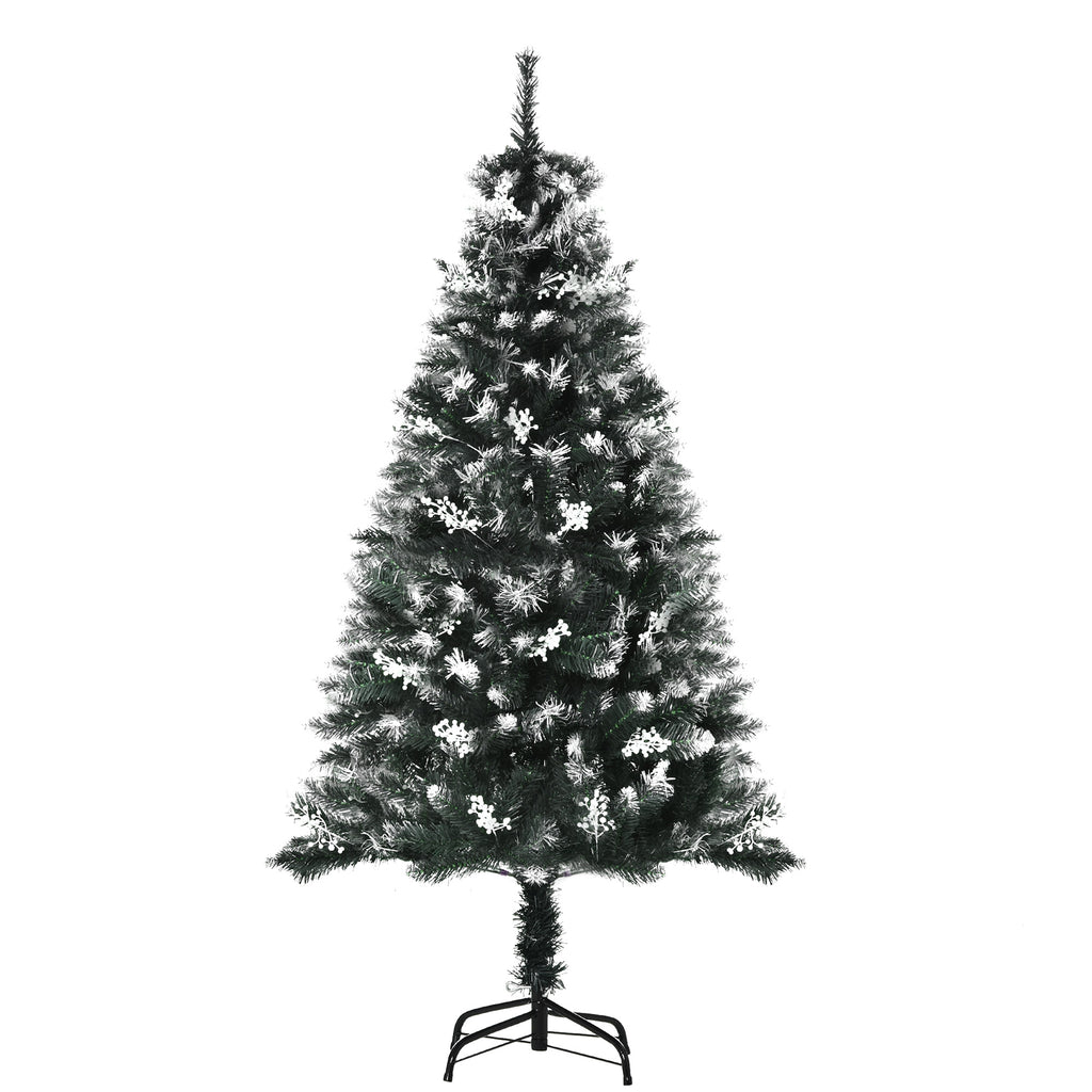 Árvore de Natal 150 cm Árvore de Natal Automática com 378 Ramos 41 Decorações Suporte em Aço Base Dobrável e Removível para Sala Verde — foto 1