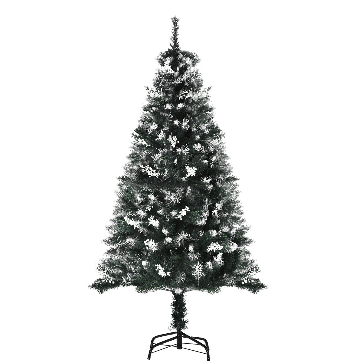 Árvore de Natal 150 cm Árvore de Natal Automática com 378 Ramos 41 Decorações Suporte em Aço Base Dobrável e Removível para Sala Verde — foto 1
