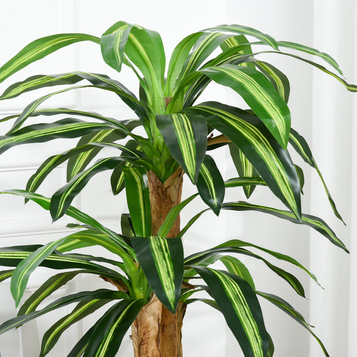 Planta Artificial Decorativa Dracaena com Pote Árvore Sintética 66 Folhas para Jardim Varanda Escritório Sala Ø20x160 cm Verde — foto 9