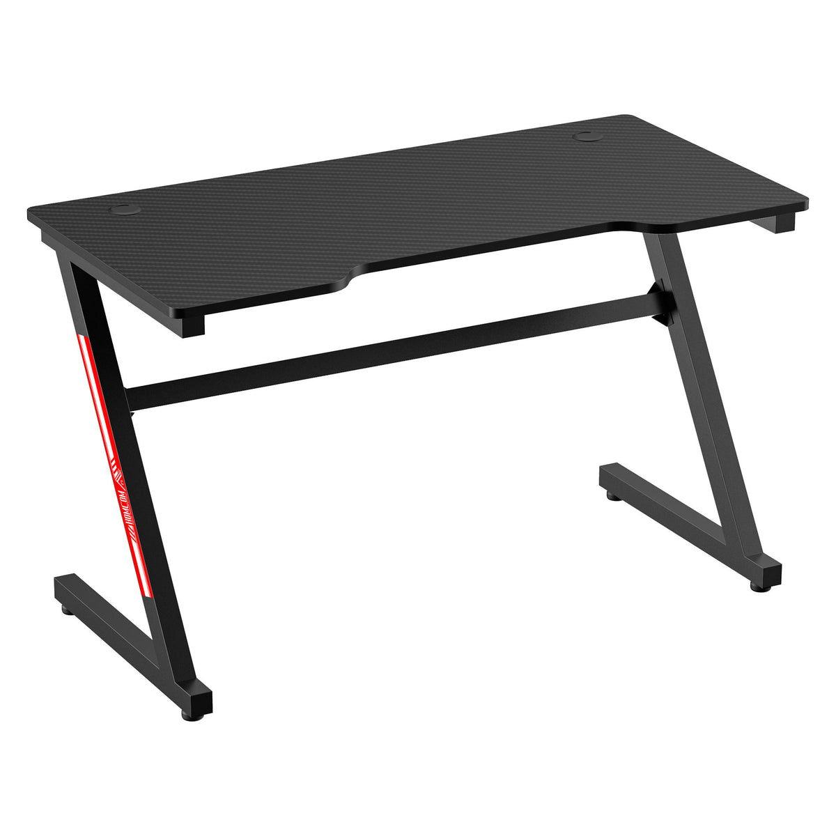 Secretária Gaming Ergonómica Secretária para Computador com Bancada de Fibra de Carbono e Pés Ajustáveis Carga Máxima 150kg 120x60x73cm Preto — foto 1