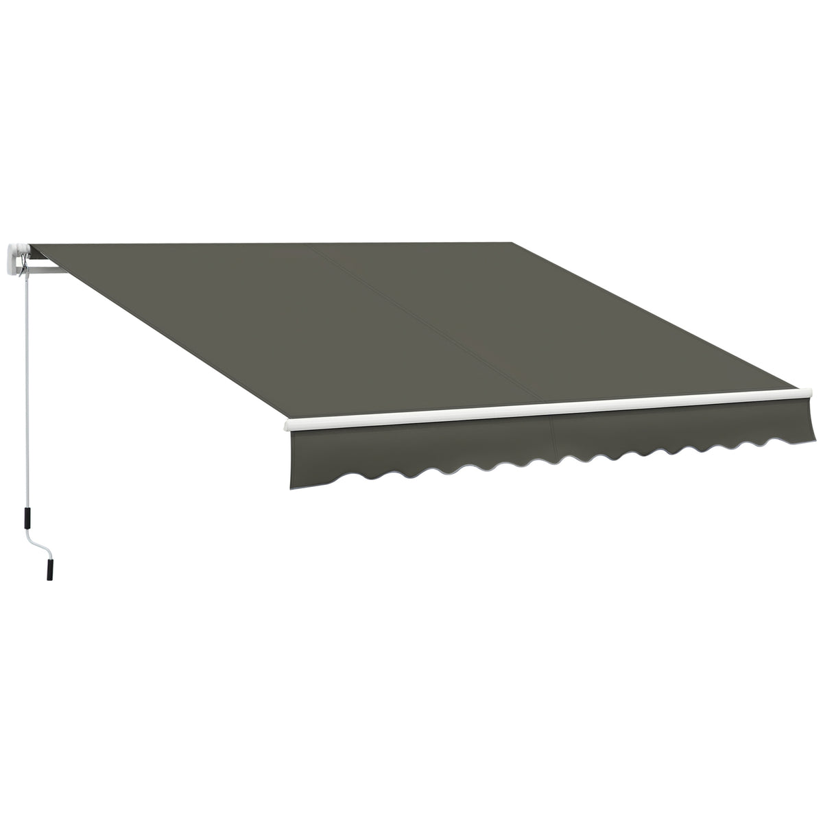 Toldo Manual Retrátil 350x250 cm Toldo para Varanda com Manivela de Metal Impermeável e Anti-UV Toldo Enrolável de Exterior para Jardim Terraço Janelas Cinza — foto 1