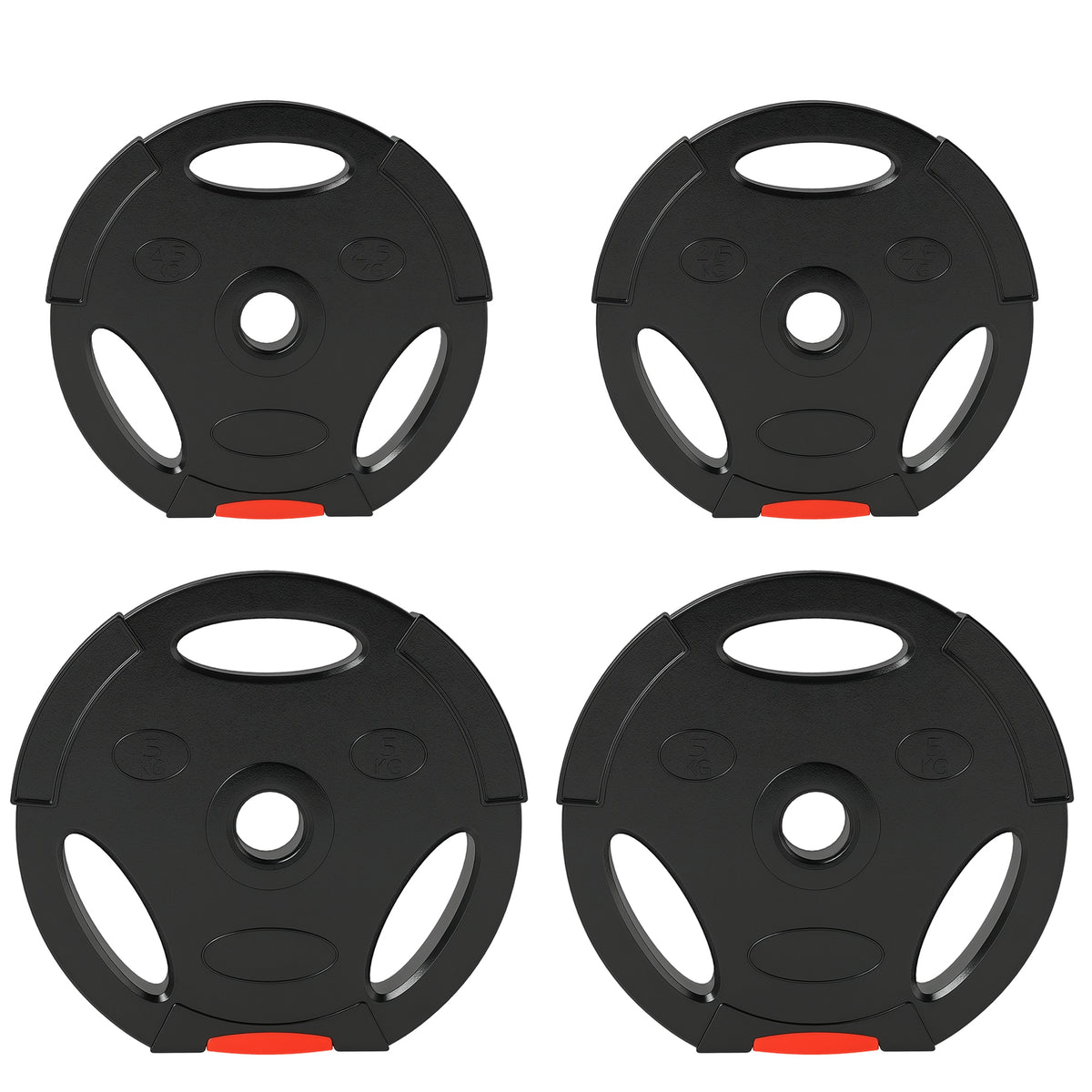 Conjunto de Discos de Pesos de 4 Peças Discos de Pesos 2x5 kg e 2x2,5 kg com Orifícios de 2,5 cm para Treino Fitness em Casa Ginásio Preto — foto 1