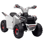 Quadriciclo Elétrico para Crianças 18-36 Meses Veículo Elétrico a Bateria de 6V com Velocidade 2,5 km/h Avanço e Marcha Atrás 70x41,5x48,5 cm Branco — foto 1