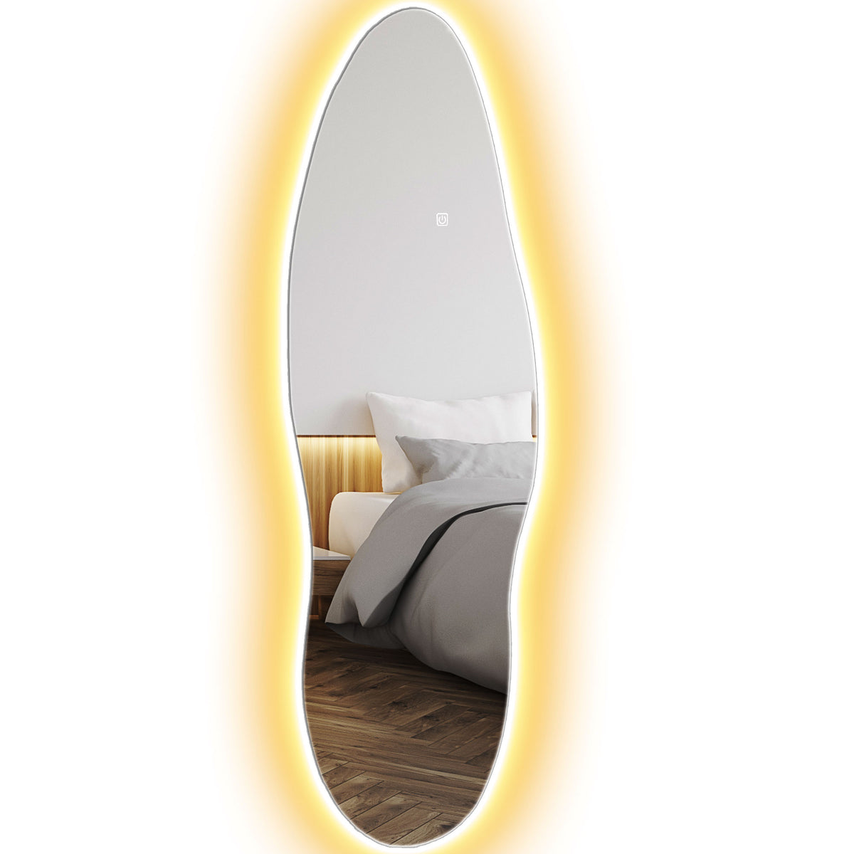Espelho de Pé com Luzes LED 40x120 cm Espelho de Parede sem Moldura com Iluminação em 3 Cores Função de Memória e Controlo Tátil Transparente — foto 1