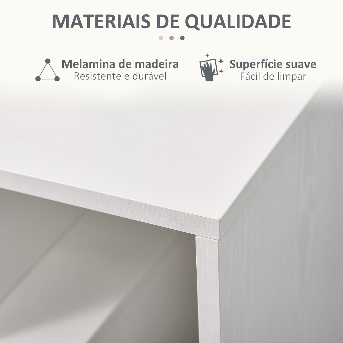 Mesa de Centro Mesa-de-Cabeceira Mesa de Café, Chá Mesas de Apoio para Sala Quarto Estante para Arrumação 45x40x55cm Branco — foto 5