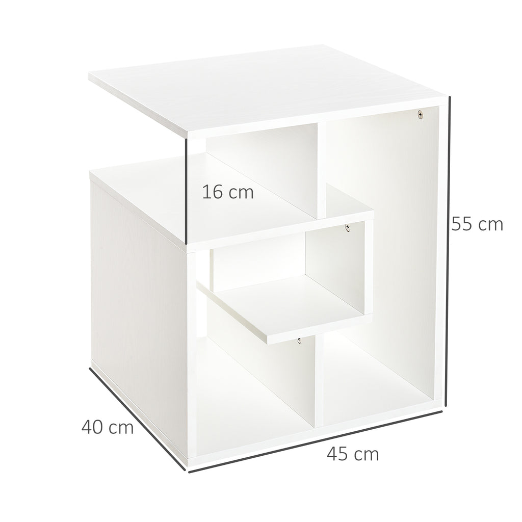 Mesa de Centro Mesa-de-Cabeceira Mesa de Café, Chá Mesas de Apoio para Sala Quarto Estante para Arrumação 45x40x55cm Branco — foto 3