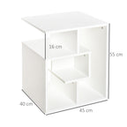 Mesa de Centro Mesa-de-Cabeceira Mesa de Café, Chá Mesas de Apoio para Sala Quarto Estante para Arrumação 45x40x55cm Branco — foto 3