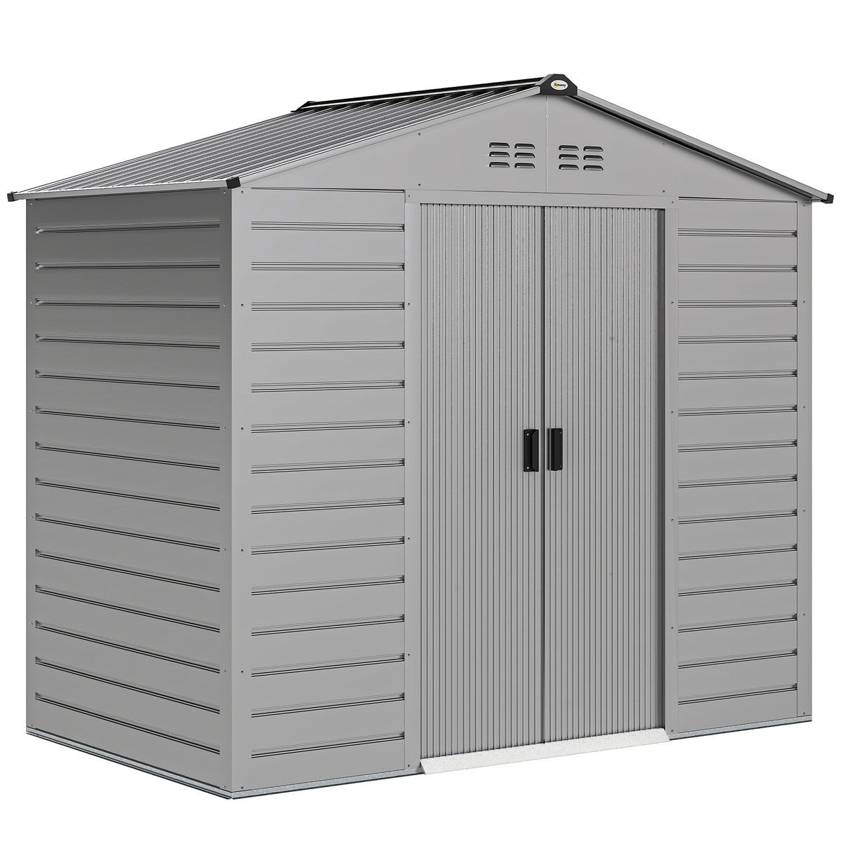 2,43 m² Galpão, 213 x 131 x 192 cm Galpão de ferramentas com telhado de duas águas, Porta de correr trancável, resistente às intempéries, Cinza — foto 1
