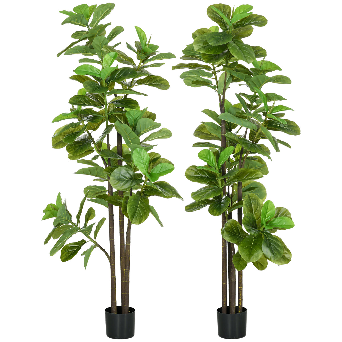 Conjunto 2 Ficus Lyrata Artificial 180 cm com Vaso Planta Decorativa — foto 1