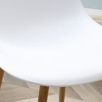Conjunto de 4 Cadeiras de Sala de Estar Cadeiras de Cozinha com Encosto Alto e Pés de Metal para Sala de Jantar 45x52x85,5 cm Branco e Madeira — foto 8
