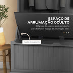 Móvel Cabide de Entrada com Banco Armário de Entrada com Cabide 5 Ganchos e Espaço de Armazenamento 96x34x179,7 cm Preto — foto 6