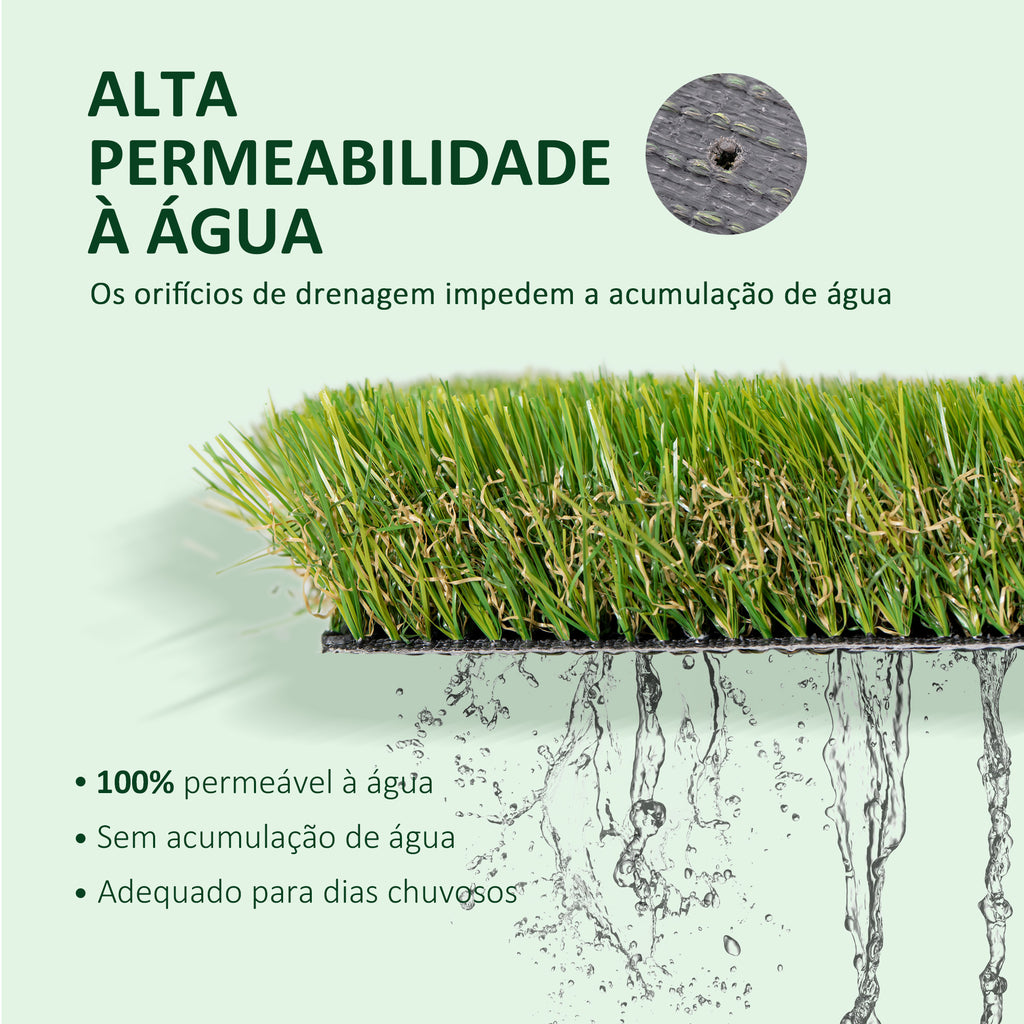 Relva Artificial 40 mm Rolo de Relva Artificial de 1x4 m Realista com Orifícios de Drenagem para Varanda Jardim Pátio Verde — foto 5