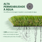 Relva Artificial 40 mm Rolo de Relva Artificial de 1x4 m Realista com Orifícios de Drenagem para Varanda Jardim Pátio Verde — foto 5