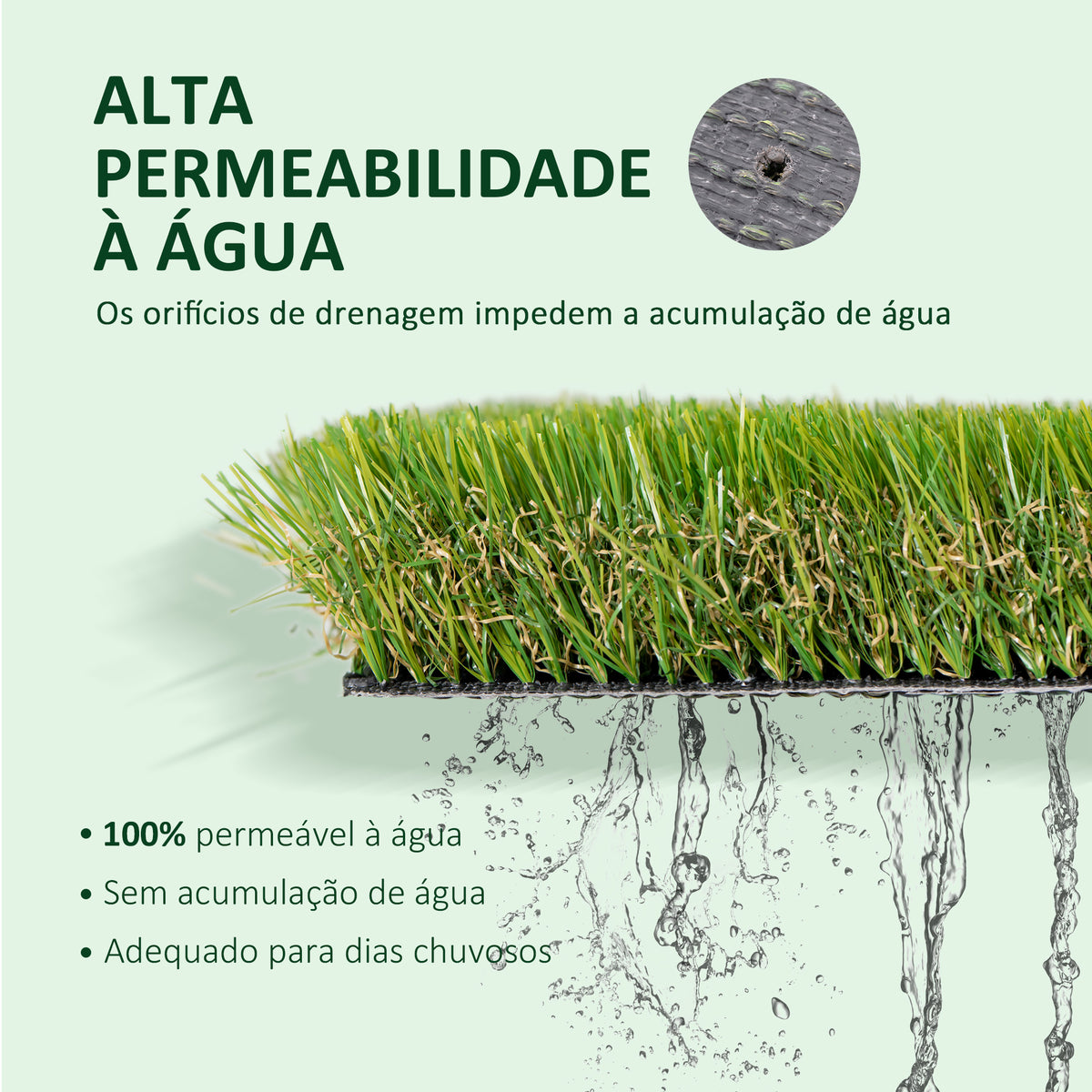 Relva Artificial 40 mm Rolo de Relva Artificial de 1x4 m Realista com Orifícios de Drenagem para Varanda Jardim Pátio Verde — foto 5