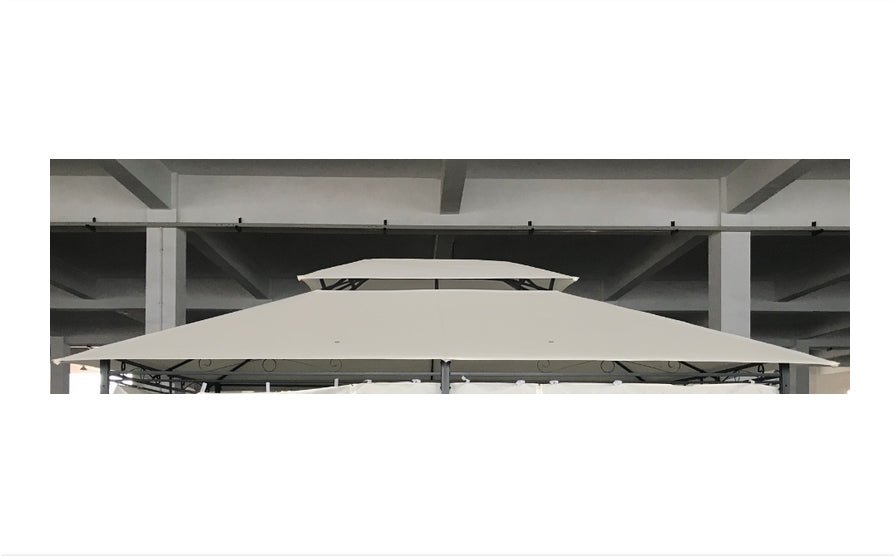 Toldo de Substituição 4x3m para Pérgola de Jardim 2 Níveis Respirável com 8 Orifícios de Drenagem Cobertura Superior de Substituição para Pérgola Exterior Bege — foto 1