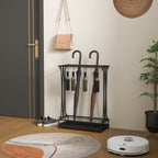 Suporte para Guarda-Chuva Moderno Retangular Suporte para Guarda Chuvas de Aço com 24 Ganchos 21 Espaços e Bandeja Recolhedora de Gotas Amovível para Entrada Escritório 50x24x68 cm Preto — foto 2