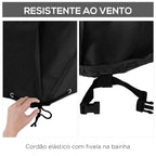 Capa Protetora para Móveis de Jardim em Forma de L Cobertura para Sofás Exterior com Fivelas de Tração Tecido Oxford 600D Impermeável 260x192x82cm Preto — foto 5