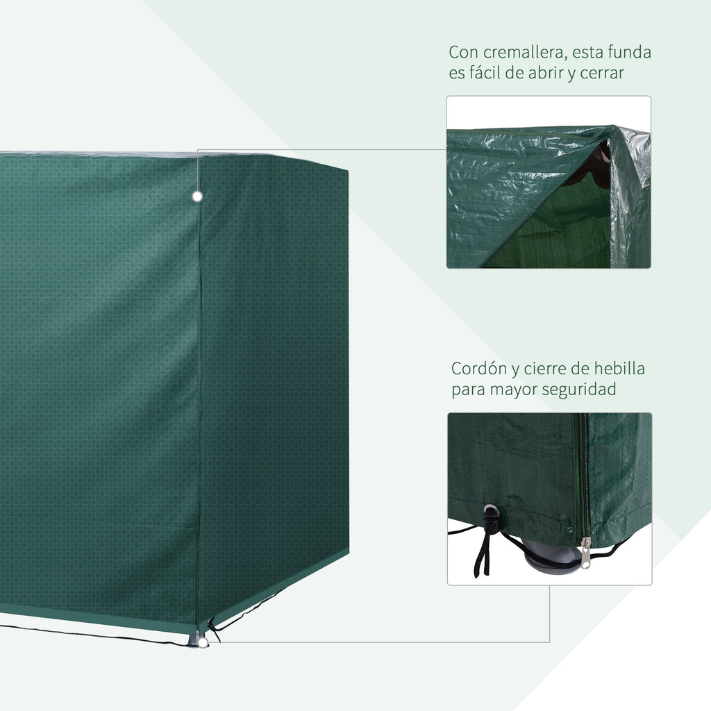 Capa de Proteção para Baloiço de Jardim, Capa Impermeável com Fecho, 215x155x150 cm, Verde — foto 5