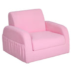 Poltrona Infantil Poltrona 2 em 1 para Crianças Dobrável em 2 Posições com Apoio de Braços e Assento Acolchoado 47x45x38cm Rosa — foto 1