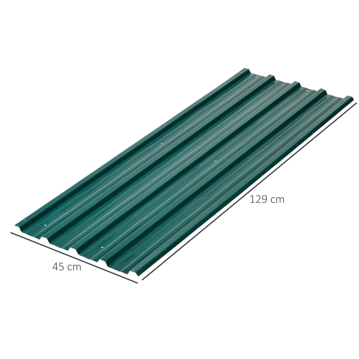 Conjunto de 12 Painéis para Teto de Aço Galvanizado Chapas Perfiladas de Teto 7m² para Abrigo de Ferramentas Abrigo Exterior 129x45cm Verde — foto 3