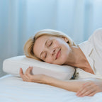 Almofada Viscoelástica com Espuma Viscoelástica Almofada com Desenho Ergonómico Capa Removível e Lavável para Dormir de Lado e de Costas 81,28x40,64x15,24 cm Creme — foto 2
