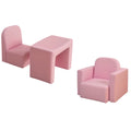 Conjunto 2 em 1 Poltrona infantil multifuncional conversível em cadeira e mesa para crianças acima de 3 anos 33x35x41 cm Rosa — foto 1