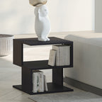 Mesa Auxiliar Mesa de Cabeceira Mesa Centro de 2 Níveis com Prateleira de Armazenamento para Sala Quarto Estante 40x40x43 cm Preto — foto 2