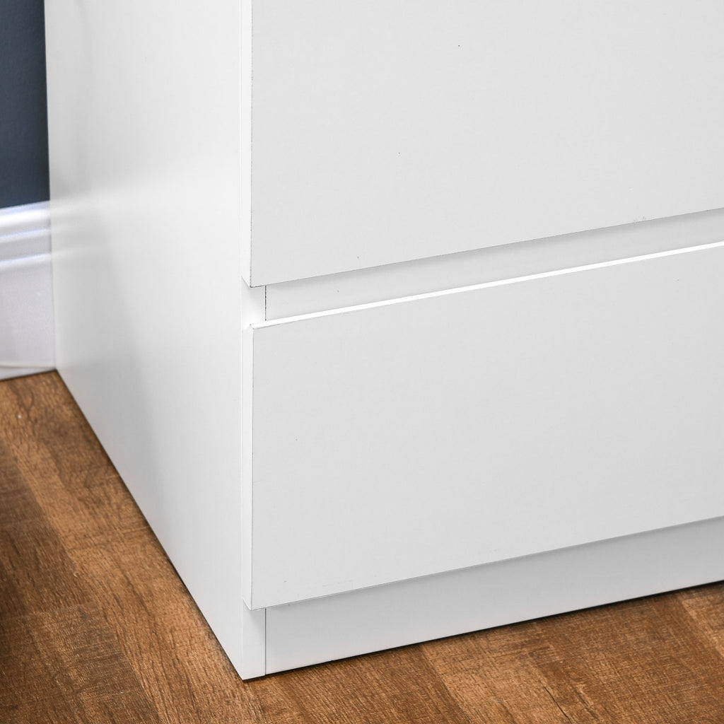 Cómoda Moderna com 6 Gavetas Cómoda de Madeira para Dormitório Entrada Sala de Estar Carga Máxima 50kg 80x39x115cm Branco — foto 9
