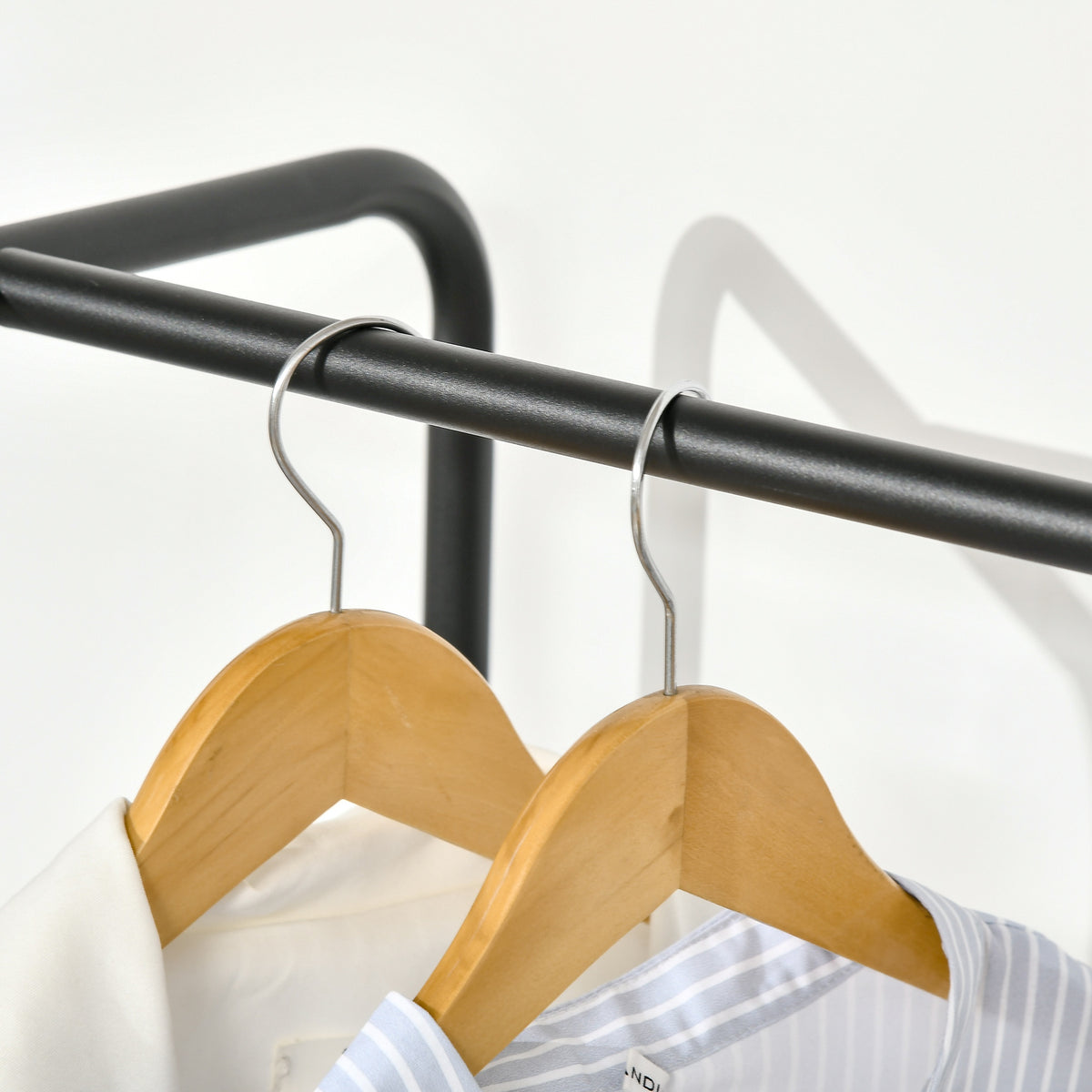 Cabideiro para Roupa com Rodas Cabideiro para Entrada com 6 Gavetas de Tecido Barra para Pendurar para Corredor Quarto Sala de Estar 63,5x40x172,5 cm Castanho Rústico — foto 8
