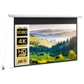 Tela de Projeção Elétrica de 84 Polegadas Tela de Projeção Portátil Formato 16:9 com Controlo Remoto para Interior e Exterior Cinema em Casa Jardim 186x105 cm Branco — foto 1