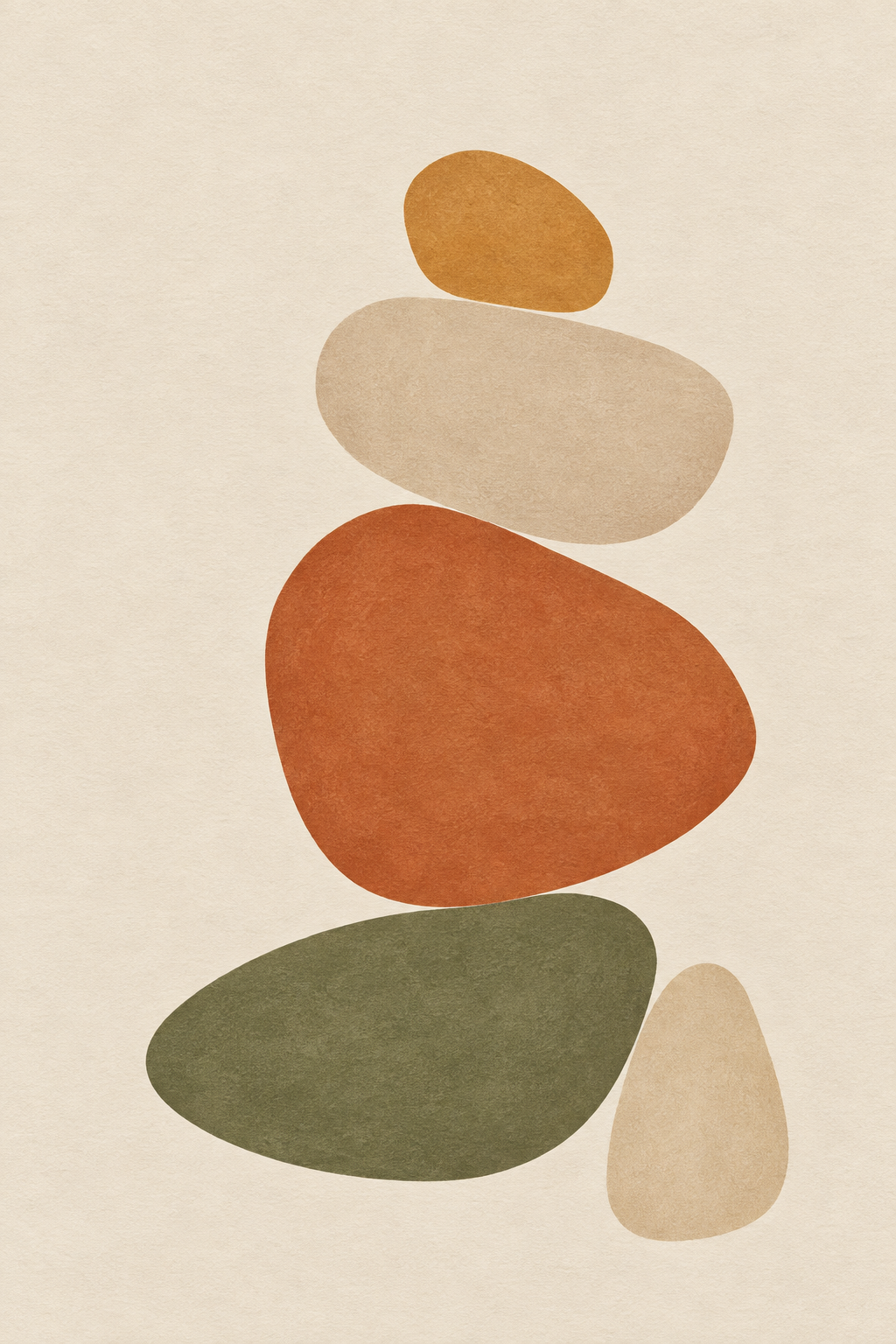 Quadro abstrato «Seixos» em tela vertical — abstrato-02_ver