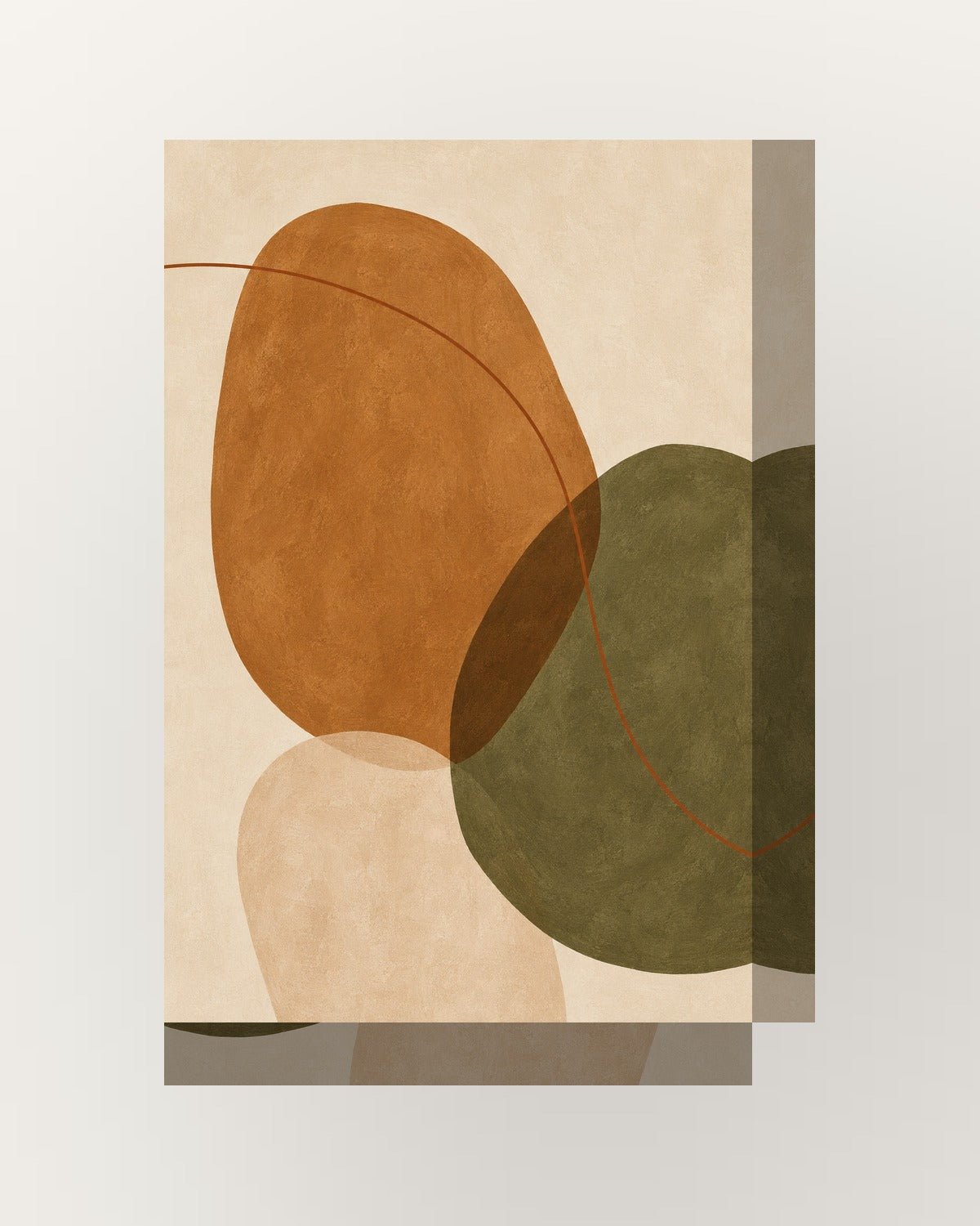 Formas orgânicas · Boho · Quadro abstrato — acabamento:thick