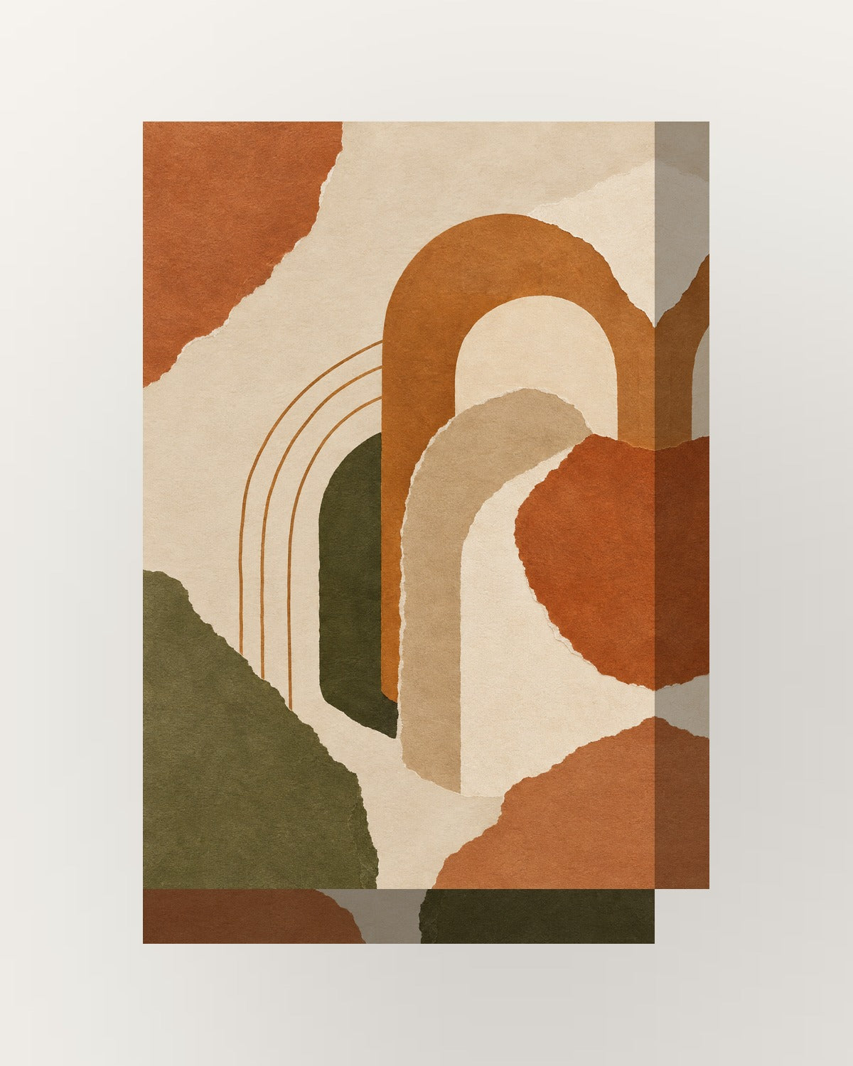 Fragmentos · Boho · Quadro abstrato — acabamento:thick