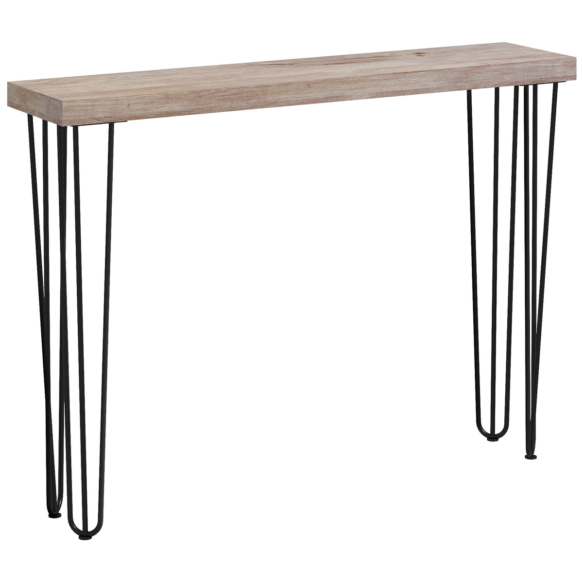 Mesa Consola Moderna Mesa de Entrada com Patas de Aço Anti-Tombo Móvel de Entrada para Sala de Estar Corredor 110x25x79,5 cm Madeira — foto 1