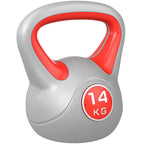 Kettlebell 14 kg Peso Russo com Revestimento de PU e Enchimento de Areia para Treinamento em Casa Ginásio 26x18x32 cm Vermelho e Cinza — foto 1