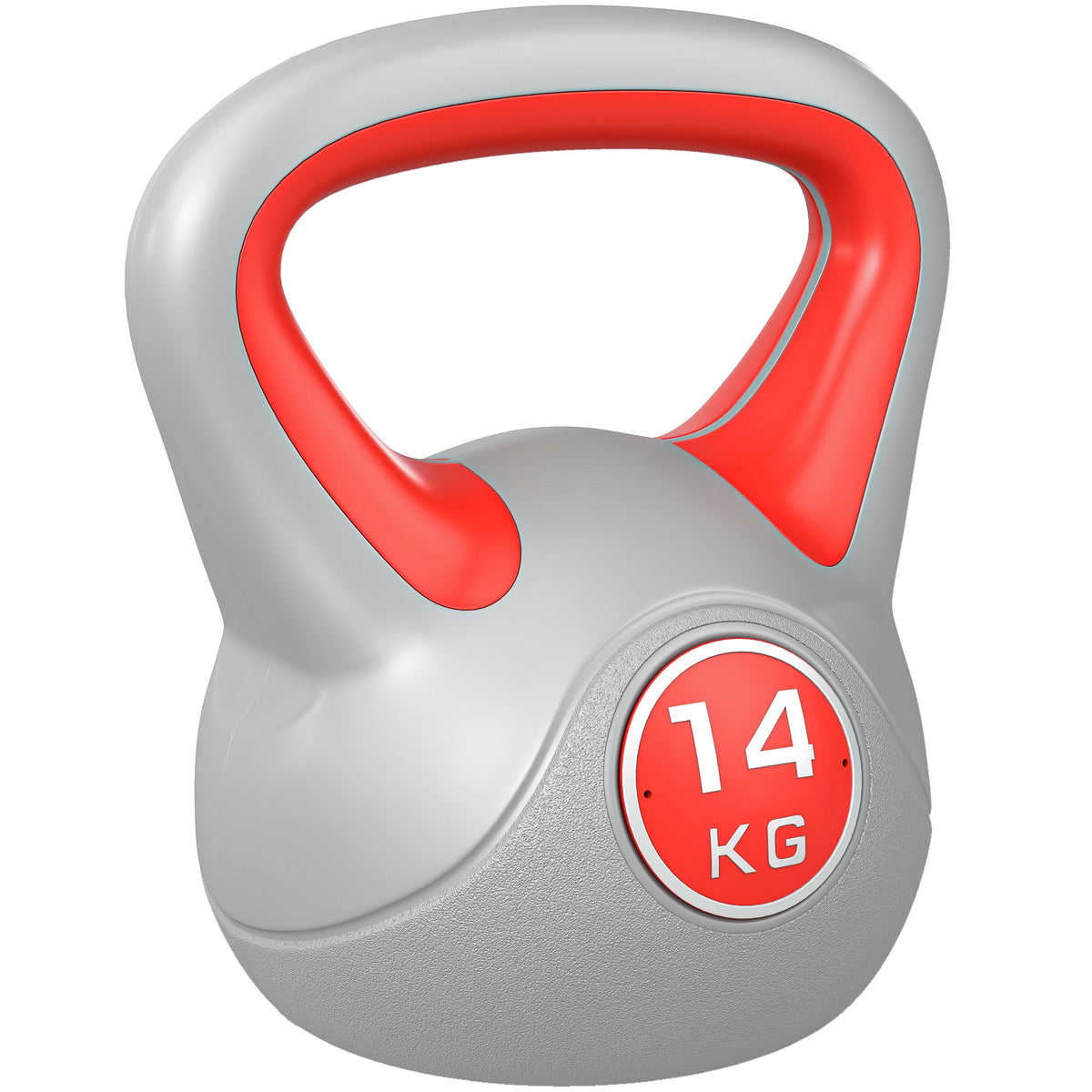 Kettlebell 14 kg Peso Russo com Revestimento de PU e Enchimento de Areia para Treinamento em Casa Ginásio 26x18x32 cm Vermelho e Cinza — foto 1