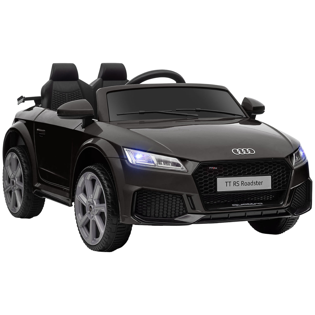 Carro Elétrico Audi TT para Crianças acima de 3 Anos com Controlo Remoto Música e Luzes Bateria 12V Abertura da Porta 102x60x44 cm Preto — foto 1