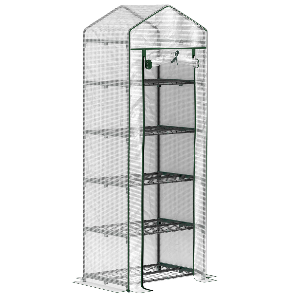 Estufa de Jardim Vertical 69x49x193 cm com 5 Prateleiras Estufa para Plantas e Cultivos com Cobertura Transparente de PE e Aço Verde — foto 1