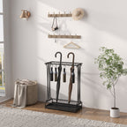 Suporte para Guarda-Chuva Moderno Retangular Suporte para Guarda Chuvas de Aço com 24 Ganchos 21 Espaços e Bandeja Recolhedora de Gotas Amovível para Entrada Escritório 50x24x68 cm Preto — foto 7