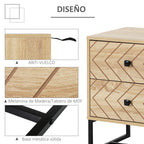 Cômoda de Madeira da Mesa de Cabeceira Confortável com 2 gavetas Roupeiro 48x39,5x60cm do Armazenamento da Mobília da Mesa de Cabeceira 48x39,5x60 cm — foto 6
