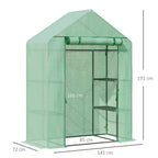 Estufa de Jardim 140x70x190cm Estufa com 4 Prateleiras Porta Enrolável Cobertura de PE 140g/m² e Estrutura de Aço para Cultivos de Plantas Flores Verde — foto 3