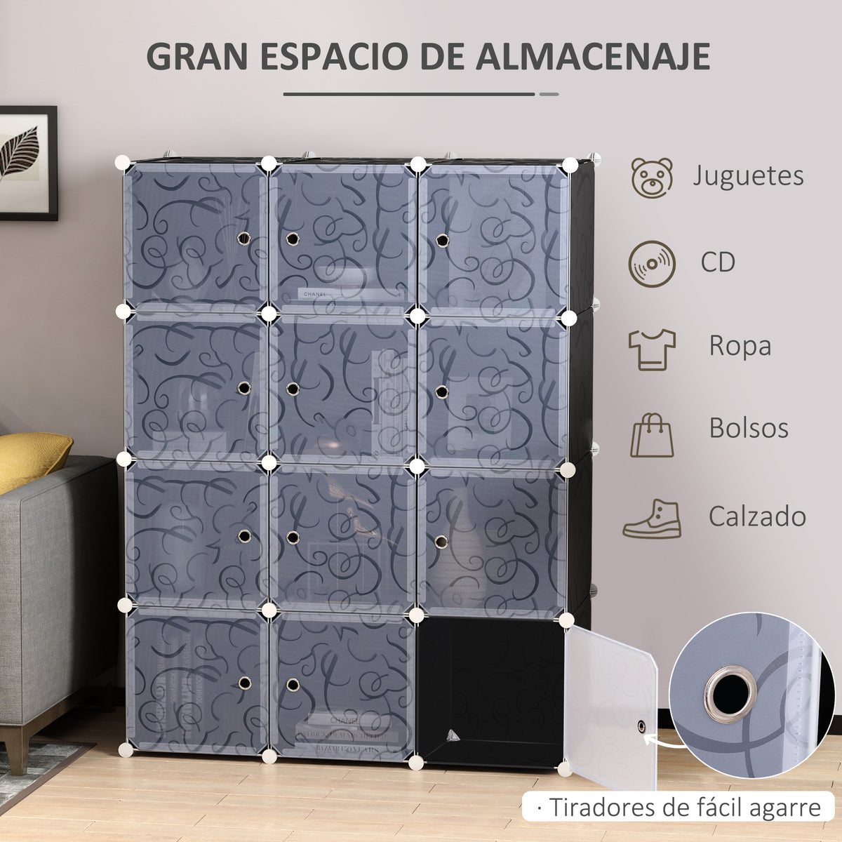 Armário Organizador para Brinquedos de Armazenamento e Montagem de Livros em bricolage 111x47x145cm — foto 4