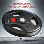 Discos de Pesos com Orifício de Ø50 mm 2 Discos de 15 kg com Anel Interior de Aço e Triplo Aperto para Halteres e Barras Treino Fitness em Casa Ginásio Ø34x5 cm Preto — foto 6